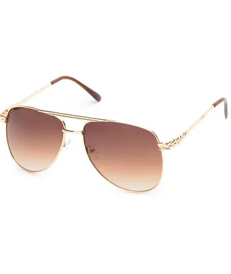 Light Brown Pilot Sunglasses