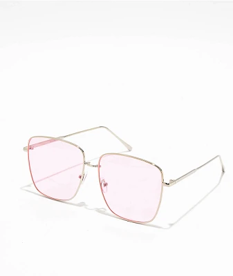 Light Pink Oversized Sunglasses