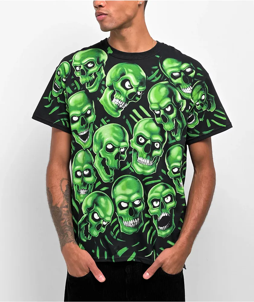 green skull tee