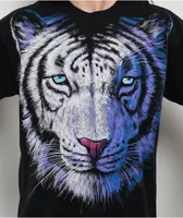 Liquid Blue White Tiger Black T-Shirt