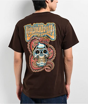 Liquid Death House Of Skulls Brown T-Shirt