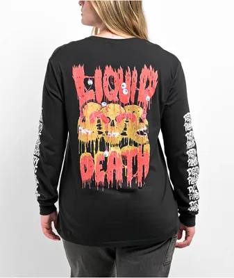 Liquid Death Triple Death Long Sleeve Black T-Shirt