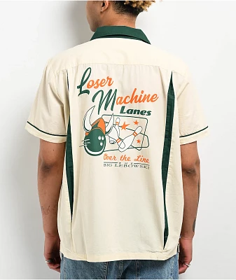 Loser Machine x The Big Lebowski Over The Line Bone & Green Bowling Shirt