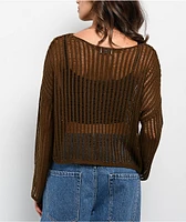 Love Knits NYC Open Knit Brown Sweater
