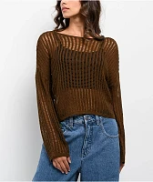 Love Knits NYC Open Knit Brown Sweater