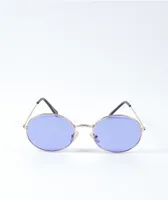 Love Train Rose Gold & Purple Round Sunglasses