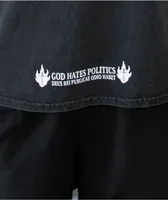 Low Church by Jxdn God Hates Politics Black T-Shirt