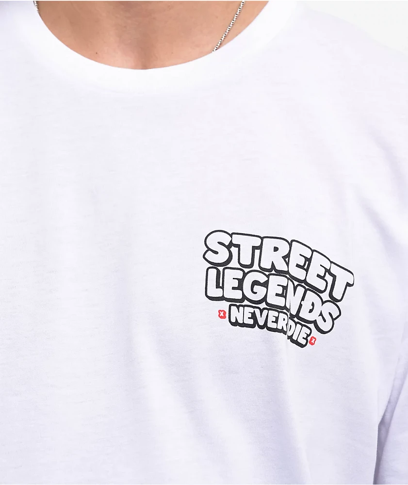 Lowered Lifestyle Street Legends Never Die White T-Shirt