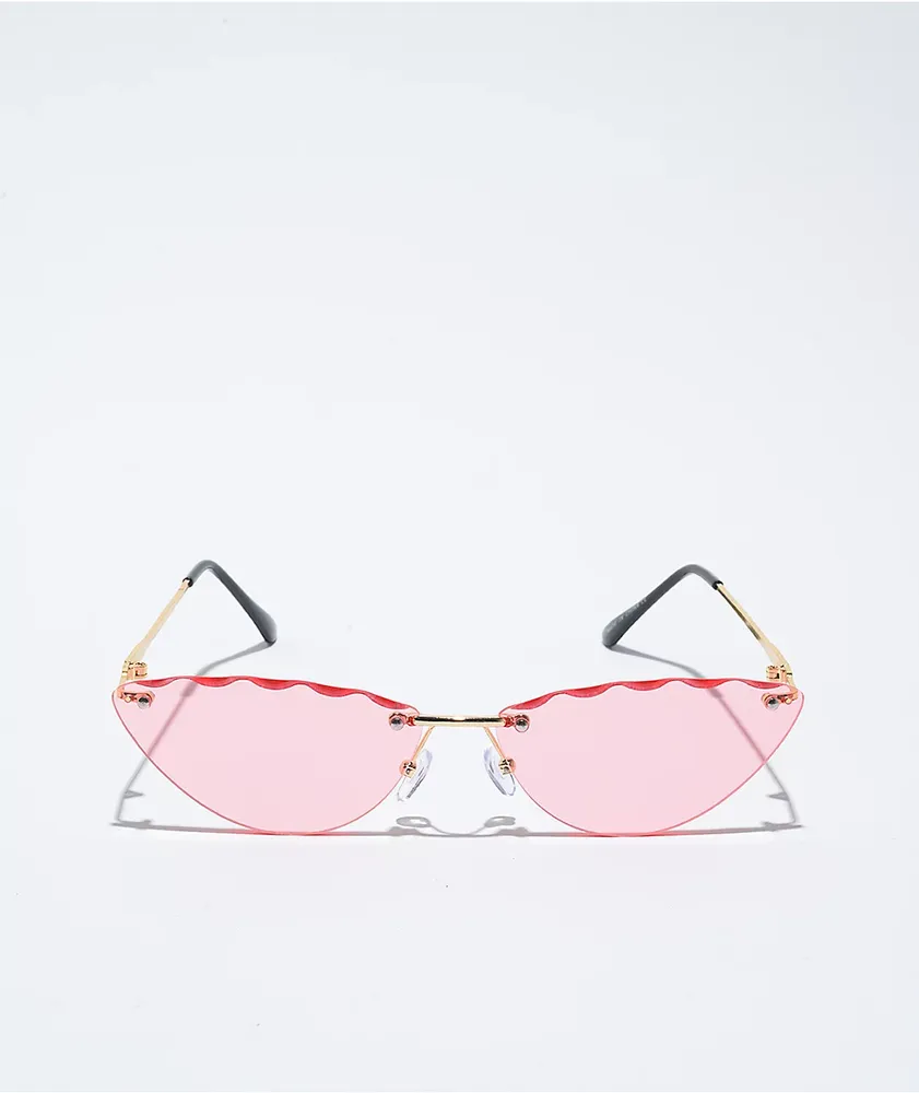 Lucy Pink Frameless Cateye Sunglasses