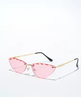 Lucy Pink Frameless Cateye Sunglasses