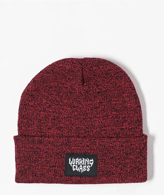 Lurking Class By Sketchy Tank Box Logo Marbled Red & Black Beanie