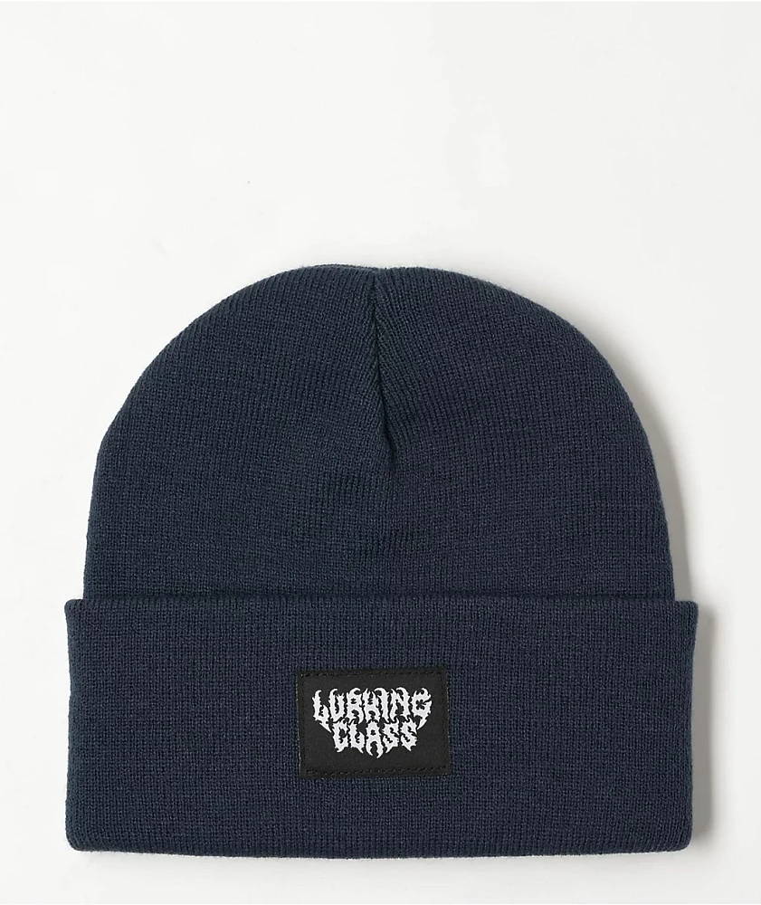 Lurking Class By Sketchy Tank Gas Station Box Logo Navy Beanie