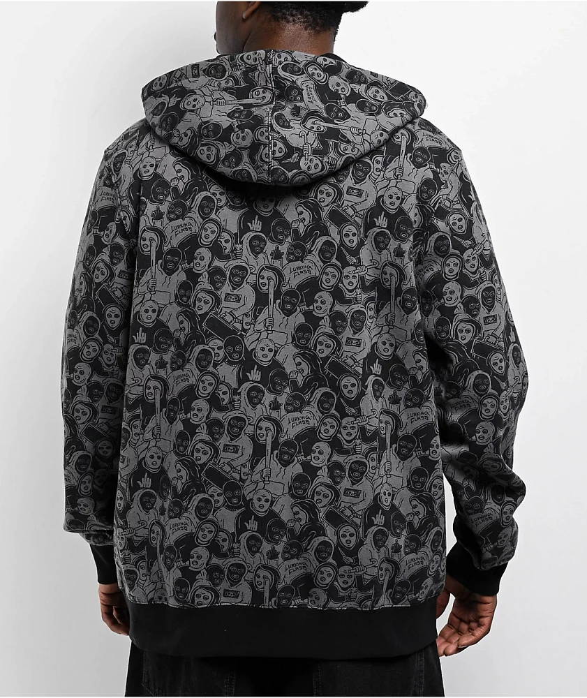 Lurking Class By Sketchy Tank Mob Grey & Black Zip Hoodie