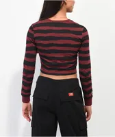 Lurking Class By Sketchy Tank Terror Eyes Red & Black Long Sleeve Crop T-Shirt