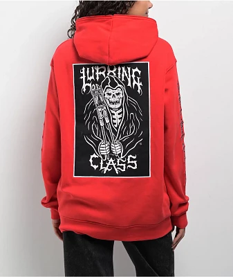 Lurking Class By Sketchy Tank Unchained Patched Red Zip Hoodie