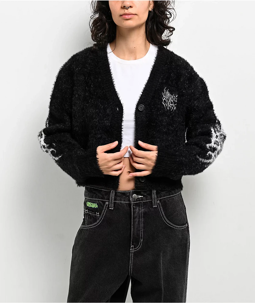 Lurking Class By Sketchy x Kyle Grand Sin Black Long Sleeve Crop Cardigan