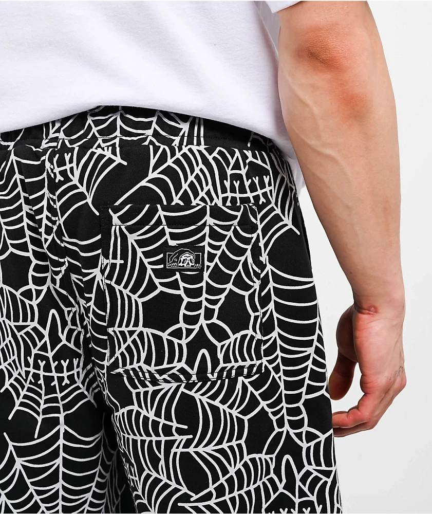 Lurking Class Web Skull Black Sweat Shorts