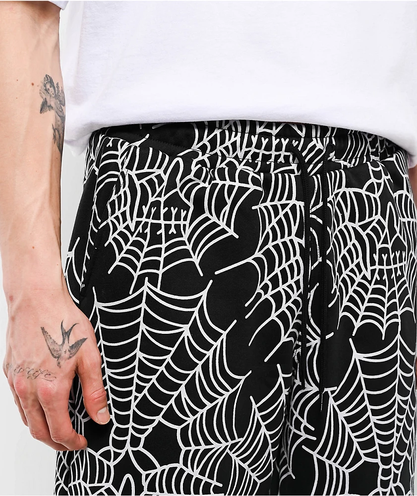Lurking Class Web Skull Black Sweat Shorts