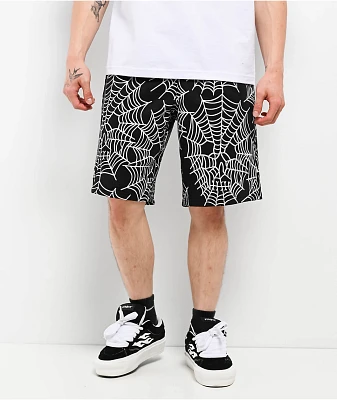 Lurking Class Web Skull Black Sweat Shorts