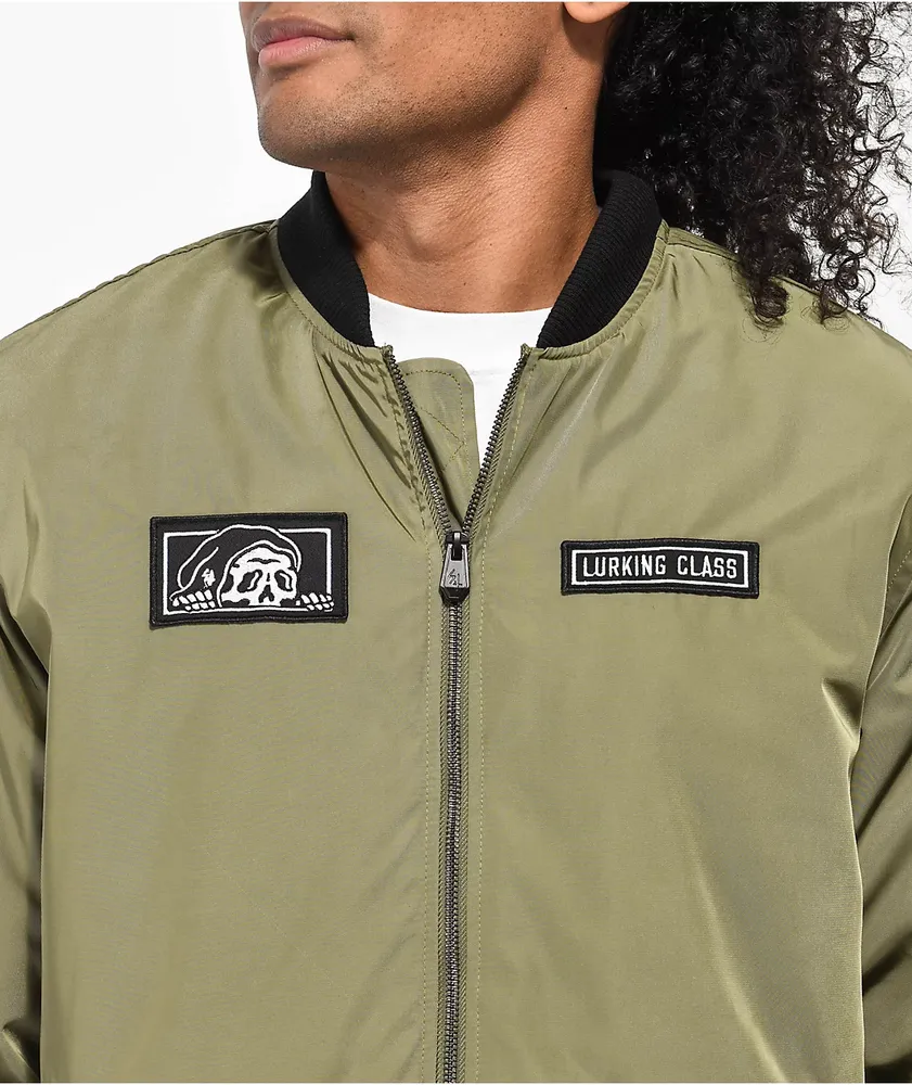 Lurking Class by Sketchy Tank Army Green Bomber Jacket