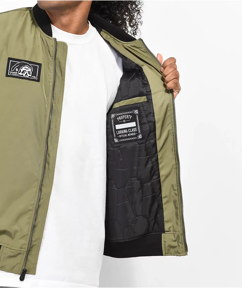 Lurking Class by Sketchy Tank Army Green Bomber Jacket