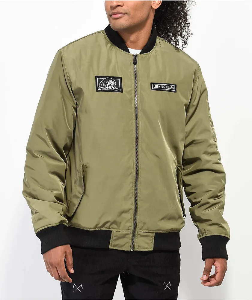 Lurking Class by Sketchy Tank Army Green Bomber Jacket