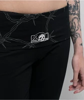 Lurking Class by Sketchy Tank Barbed Black Foldover Flare Pants
