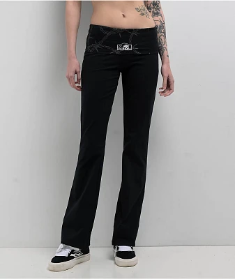 Lurking Class by Sketchy Tank Barbed Black Foldover Flare Pants