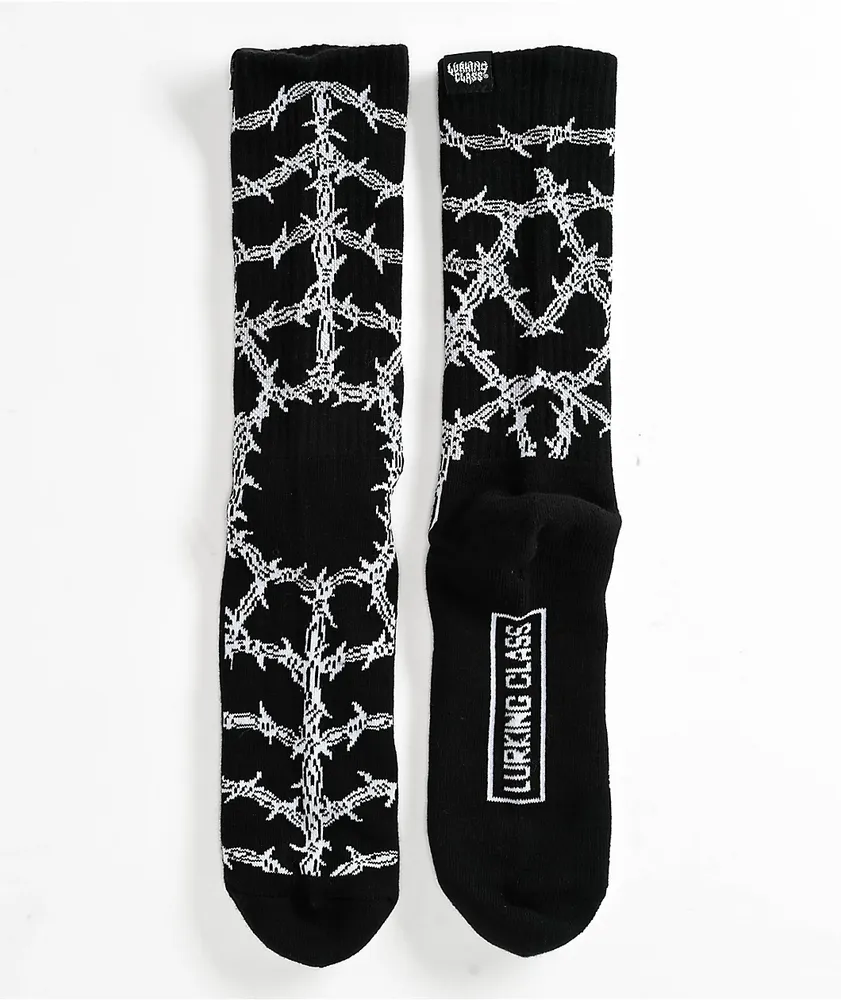 Lurking Class by Sketchy Tank Barbed Web Black Crew Socks