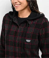 Lurking Class by Sketchy Tank Barbed Web Black Hooded Flannel Shirt