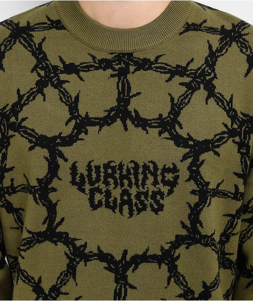 Lurking Class by Sketchy Tank Barbed Web Olive Sweater