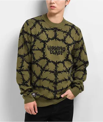 Lurking Class by Sketchy Tank Barbed Web Olive Sweater