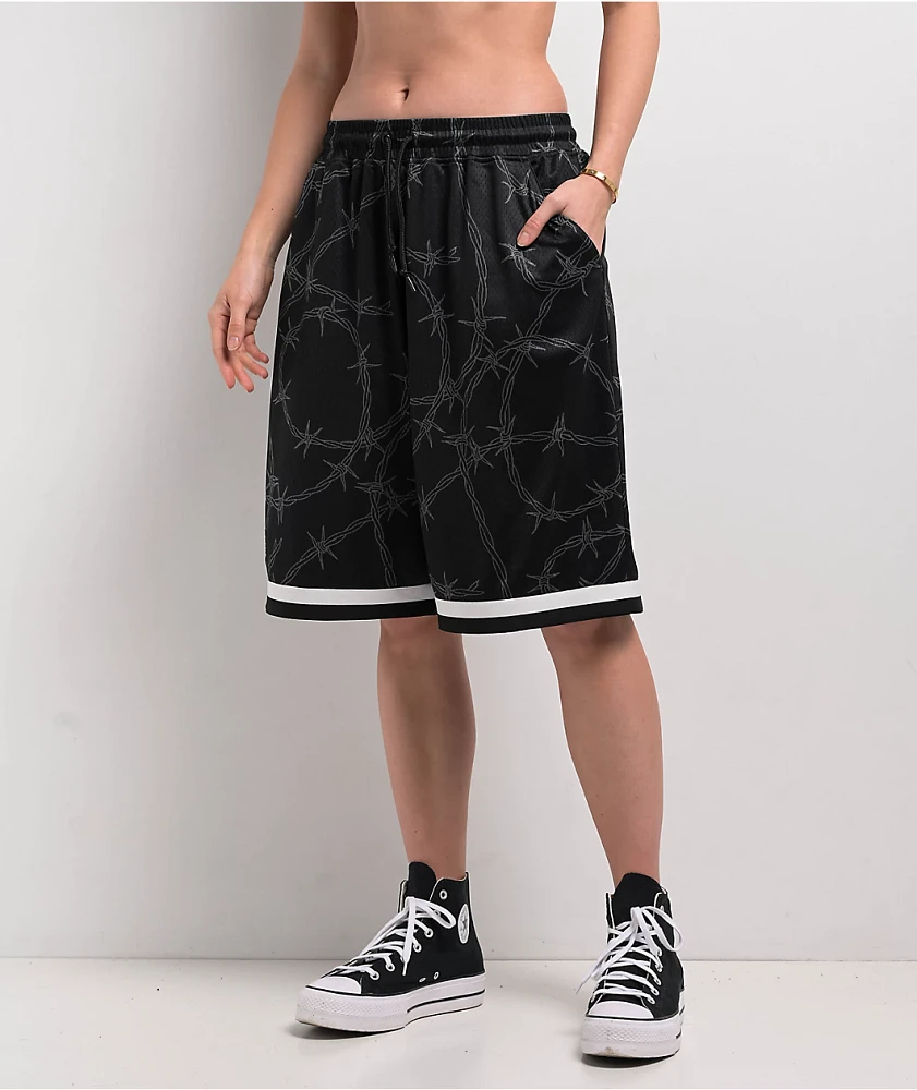 Lurking Class by Sketchy Tank Barbed Wire Black Mesh Shorts