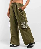 Lurking Class by Sketchy Tank Barbed Wire Olive Parachute Pants