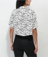 Lurking Class by Sketchy Tank Barbed Wire White Crop Woven Shirt