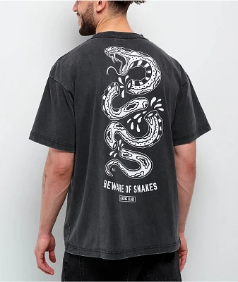 Lurking Class by Sketchy Tank Beware Of Snakes Black Wash T-Shirt