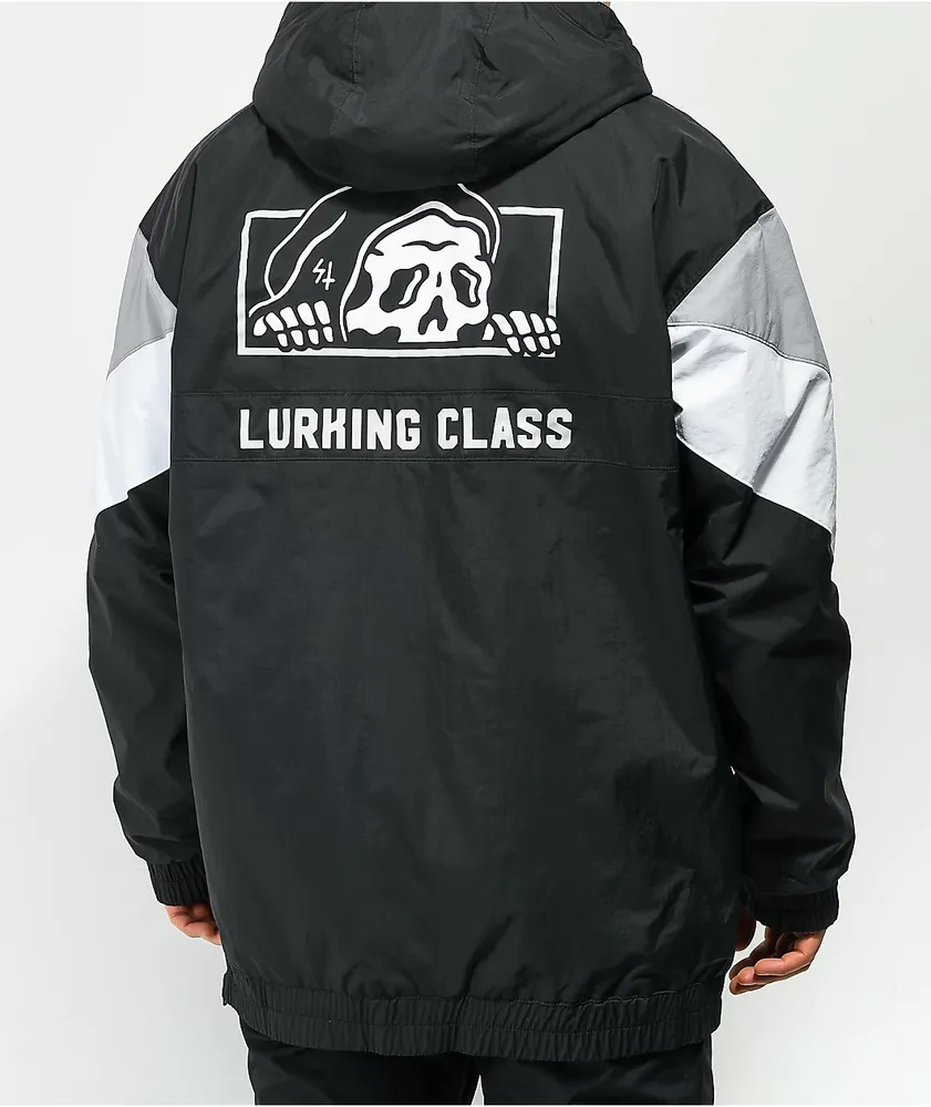 Lurking Class by Sketchy Tank Black, White, & Grey 10K Anorak Snowboard Jacket