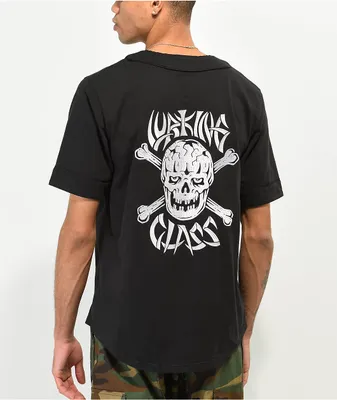 Lurking Class by Sketchy Tank Bones Black Baseball Jersey