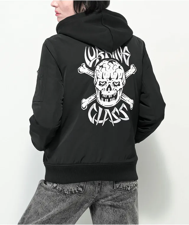 Lurking Class by Sketchy Tank Team Red Hooded Bomber Jacket