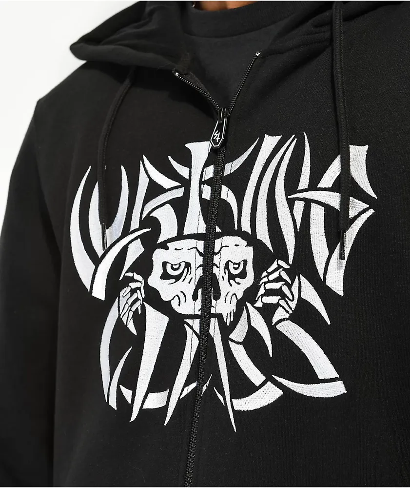 Lurking Class by Sketchy Tank Bones Black Zip Hoodie