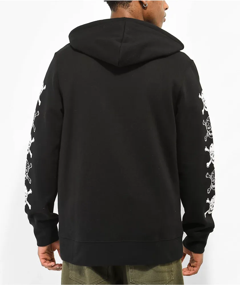 Lurking Class by Sketchy Tank Bones Black Zip Hoodie