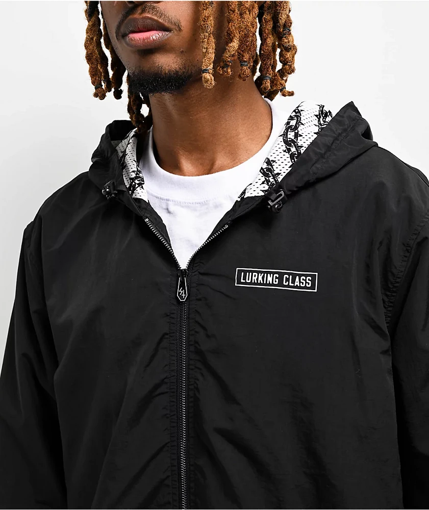 Lurking Class by Sketchy Tank Box Logo Black & White Windbreaker Jacket