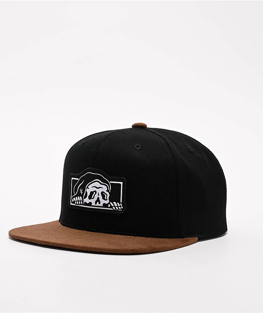 Lurking Class by Sketchy Tank Box Logo Brown & Black Snapback Hat