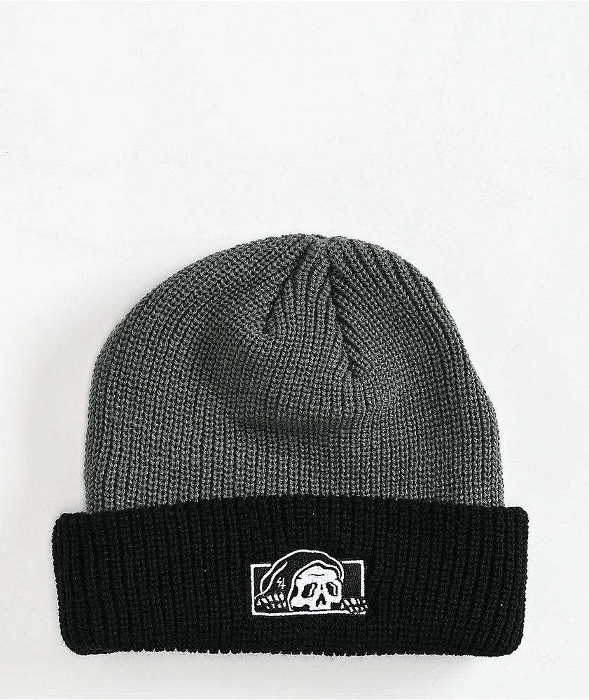 Lurking Class by Sketchy Tank Box Logo Two Tone Charcoal & Black Beanie