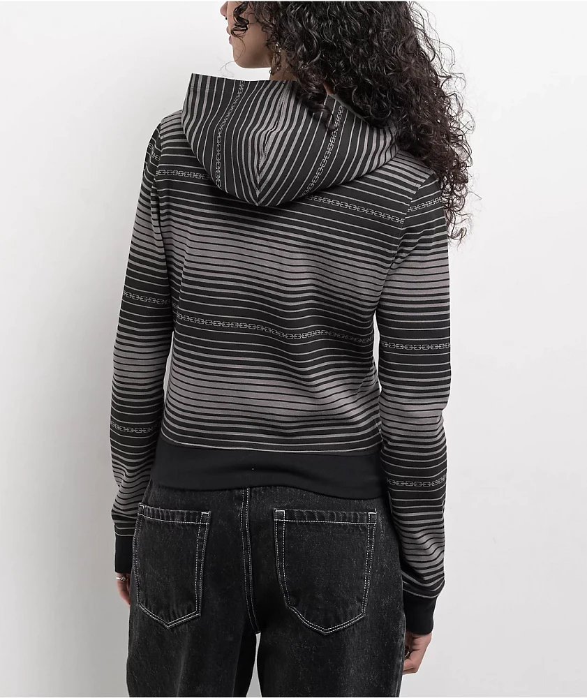 Lurking Class by Sketchy Tank Chain Stripe Black & Grey Zip Hoodie
