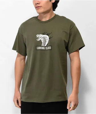 Lurking Class by Sketchy Tank Cobra Fire Army Green T-Shirt