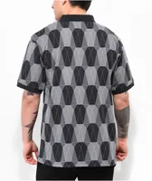 Lurking Class by Sketchy Tank Coffin Argyle Black Wash Polo Shirt