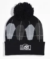 Lurking Class by Sketchy Tank Coffin Black Argyle Pom Beanie