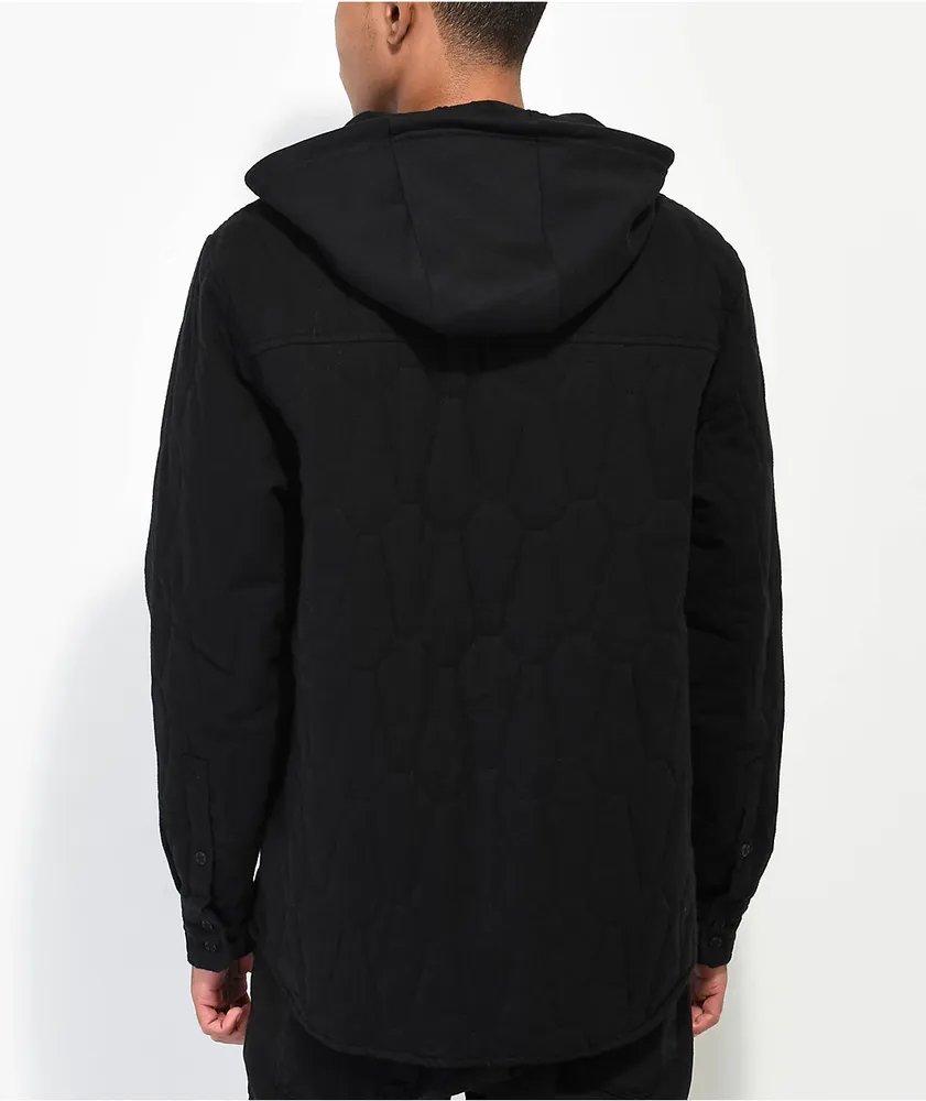 Lurking Class by Sketchy Tank Coffin Quilted Black Hooded Jacket