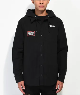 Lurking Class by Sketchy Tank Coffin Quilted Black Hooded Jacket